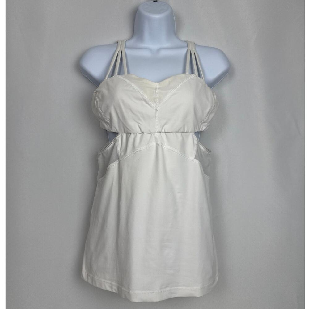 Lululemon Womens Tennis Dress Cutout Crisscross Size 8 White Athletic Golf